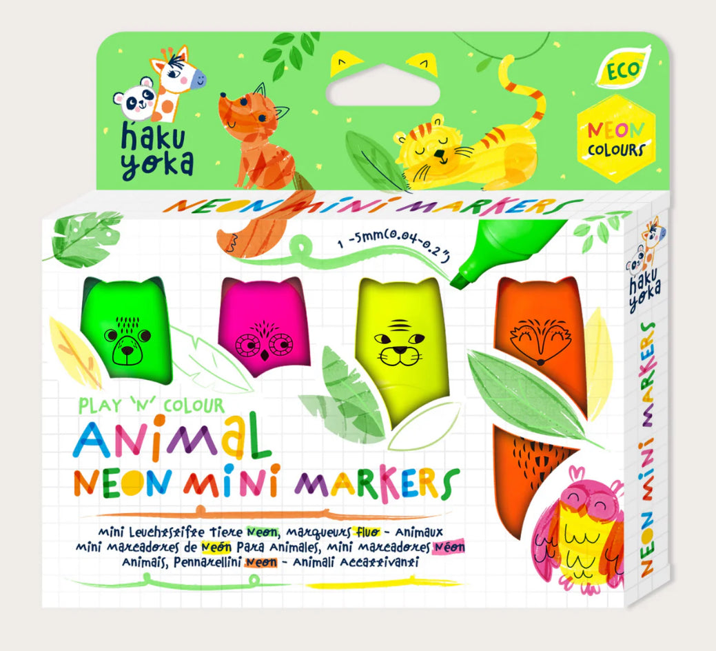 Haku Yoka Animal Neon Mini Markers
