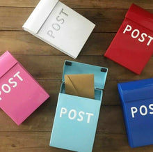Load image into Gallery viewer, Blue Post Box Small – Mini Metal Post Box
