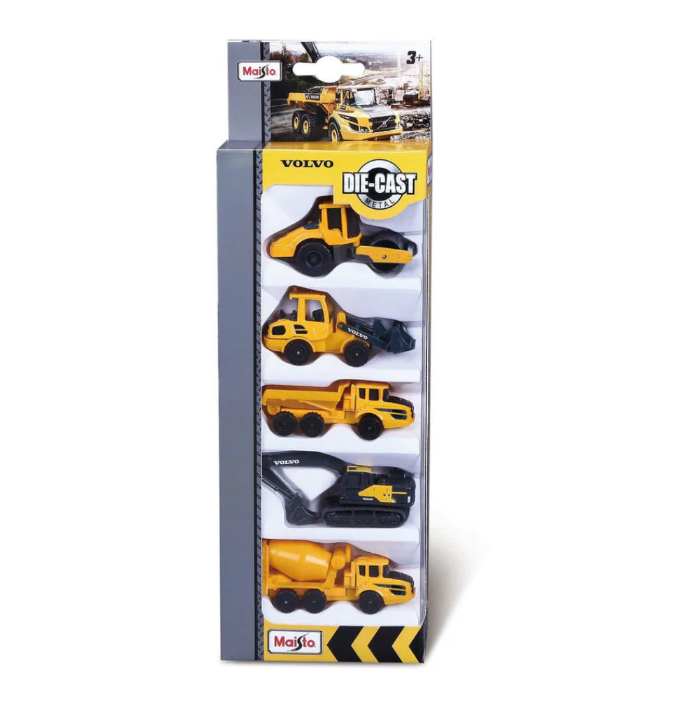 3” Volvo Construction Vehicles 5-Pack Assortment
