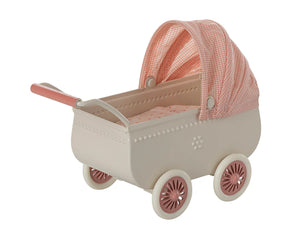 Maileg Pram Mouse Coral