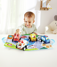 Load image into Gallery viewer, Hape Pull Back Plush Car Set
