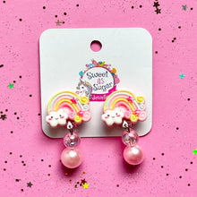 Load image into Gallery viewer, Sweet as Sugar Clip on Earrings Rainbow
