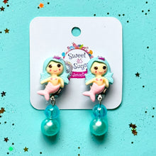 Load image into Gallery viewer, Sweet as Sugar Clip on Earrings Mermaid
