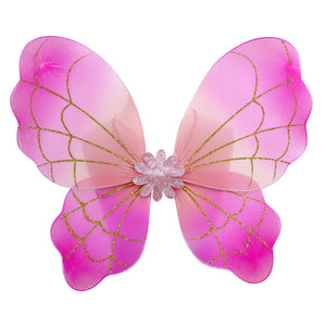 Pink Poppy Vibrant Vacation Glitter Wire Wings