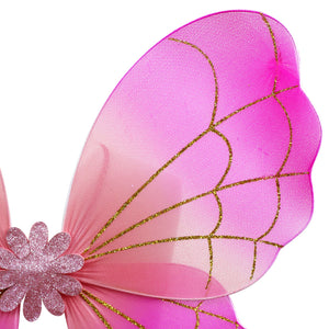 Pink Poppy Vibrant Vacation Glitter Wire Wings