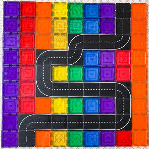 Learn & Grow Magnetic Tile Toppers - Roads 40 pack