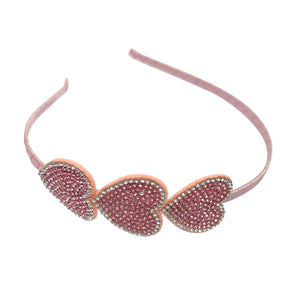 Pink Poppy Pink Rhinestone Heart Headband