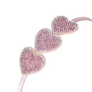 Pink Poppy Pink Rhinestone Heart Headband