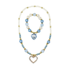 Load image into Gallery viewer, Pink Poppy Dance Pearl Heart Necklace and Bracelet Set
