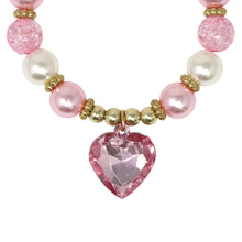 Load image into Gallery viewer, Pink Poppy Dance Pearl Heart Necklace and Bracelet Set
