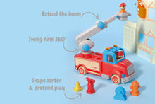 Load image into Gallery viewer, Wooden Fire Engine with Sound and Light
