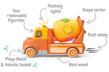 Load image into Gallery viewer, Wooden Mixer Truck with Blocks, Sounds and Lights
