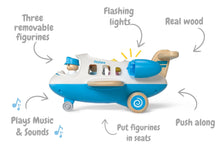 Load image into Gallery viewer, Wooden Airplane with Sounds and Lights in Blue
