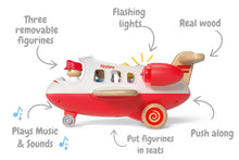 Load image into Gallery viewer, Wooden Airplane with Sounds and Lights in Red
