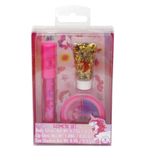 Load image into Gallery viewer, Pink Poppy Unicorn Butterfly Cosmetic Set
