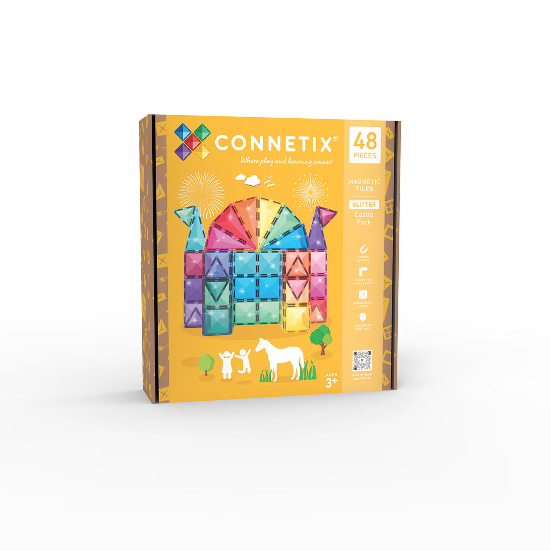 Connetix Glitter Castle Pack 48 Pieces – Kinderplay Playthings