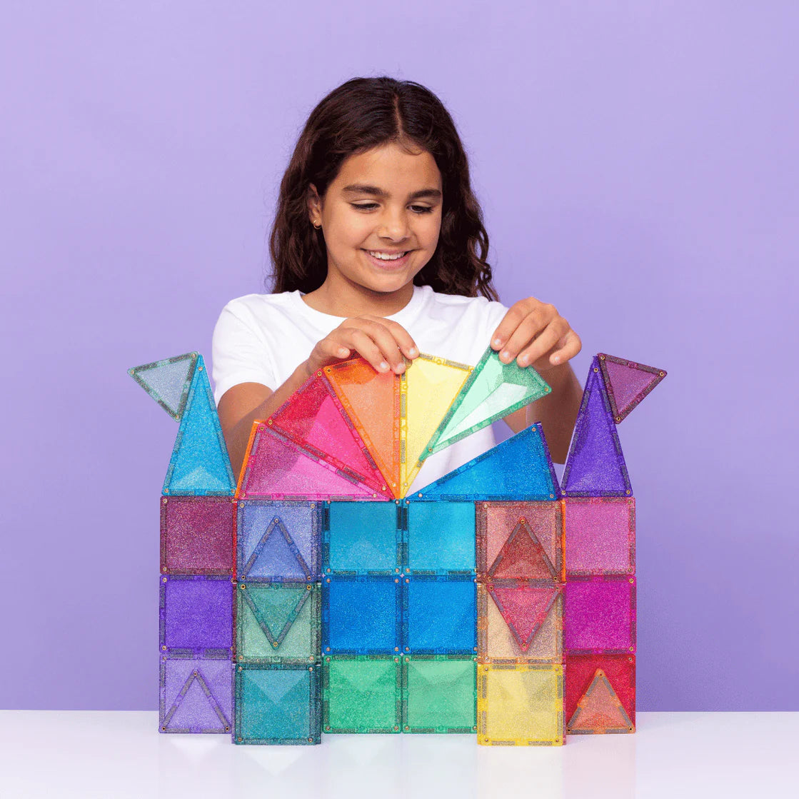 Connetix Glitter Castle Pack 48 Pieces – Kinderplay Playthings