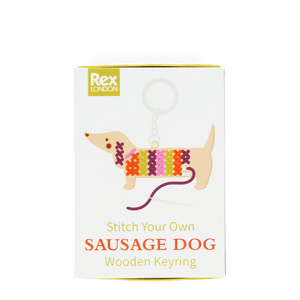 Rex London Stitch Your Own Wooden Sausage Dog Keyring