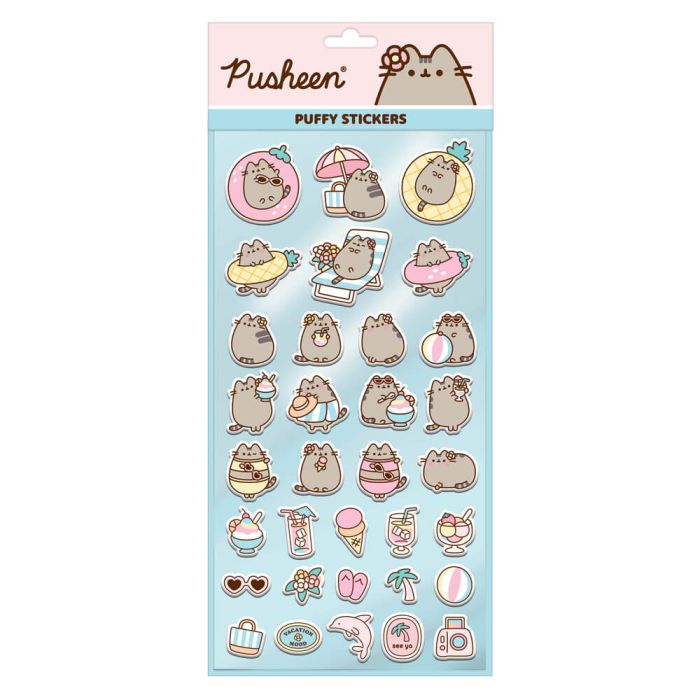 Pusheen Tropical Vacation Puffy Sticker Sheet