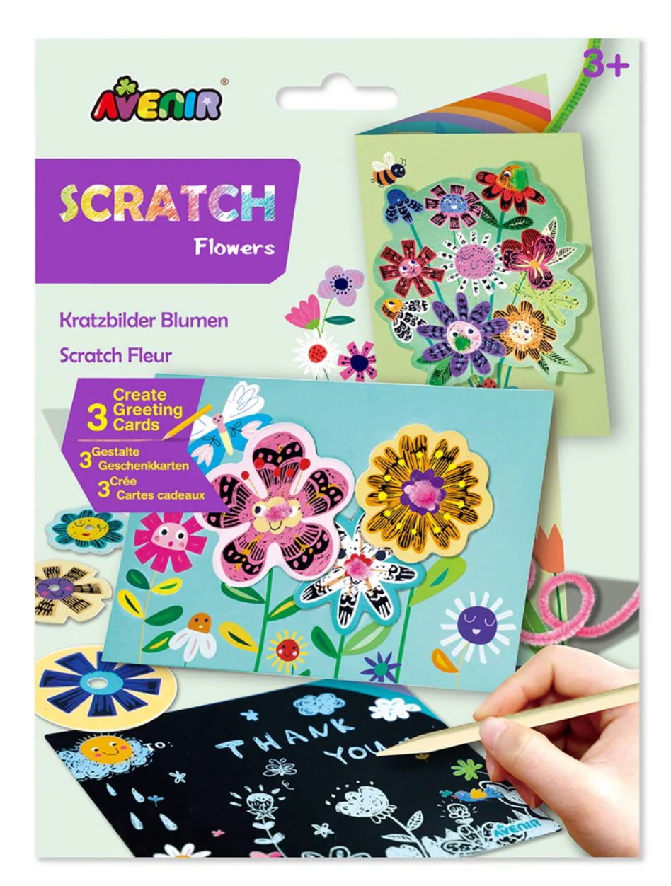 Avenir Scratch Floral Greeting Cards