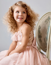 Load image into Gallery viewer, Miss Rose Sister Violet Giselle Peach Tutu Dress
