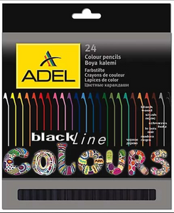 Adel Blackline Coloured Pencils 24