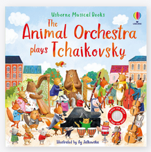Load image into Gallery viewer, Usborne The Animal Orchestra Plays Tchaikovsky - Muscial Board Book
