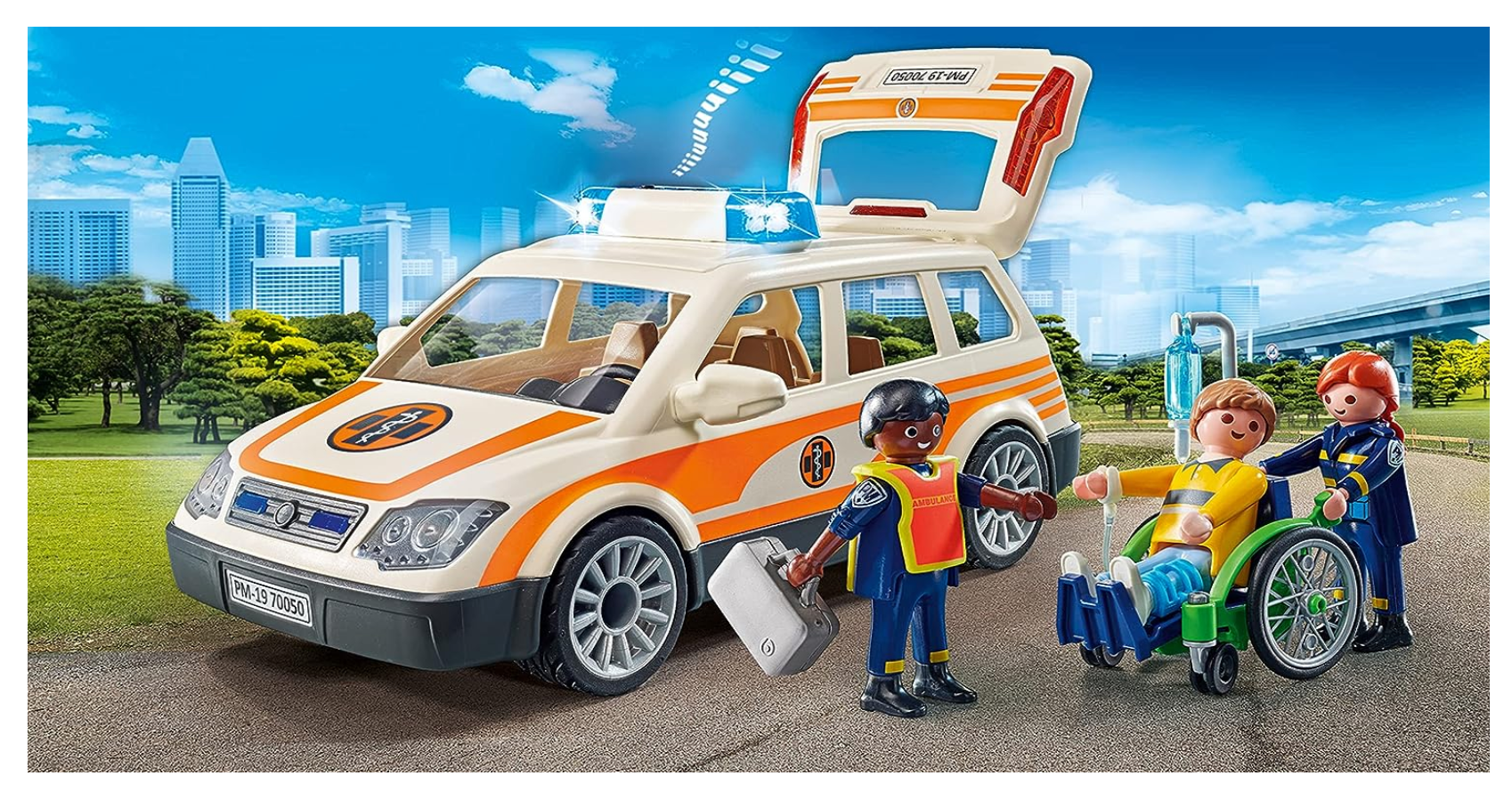 Playmobil voiture et ambulancier (70050) (Valeur : 43) (COMPLET Playmobil voiture et ambulancier (70050) (Valeur : 43) (COMPLET