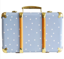 Load image into Gallery viewer, Alimrose Vintage Style Carry Case Blue Stars
