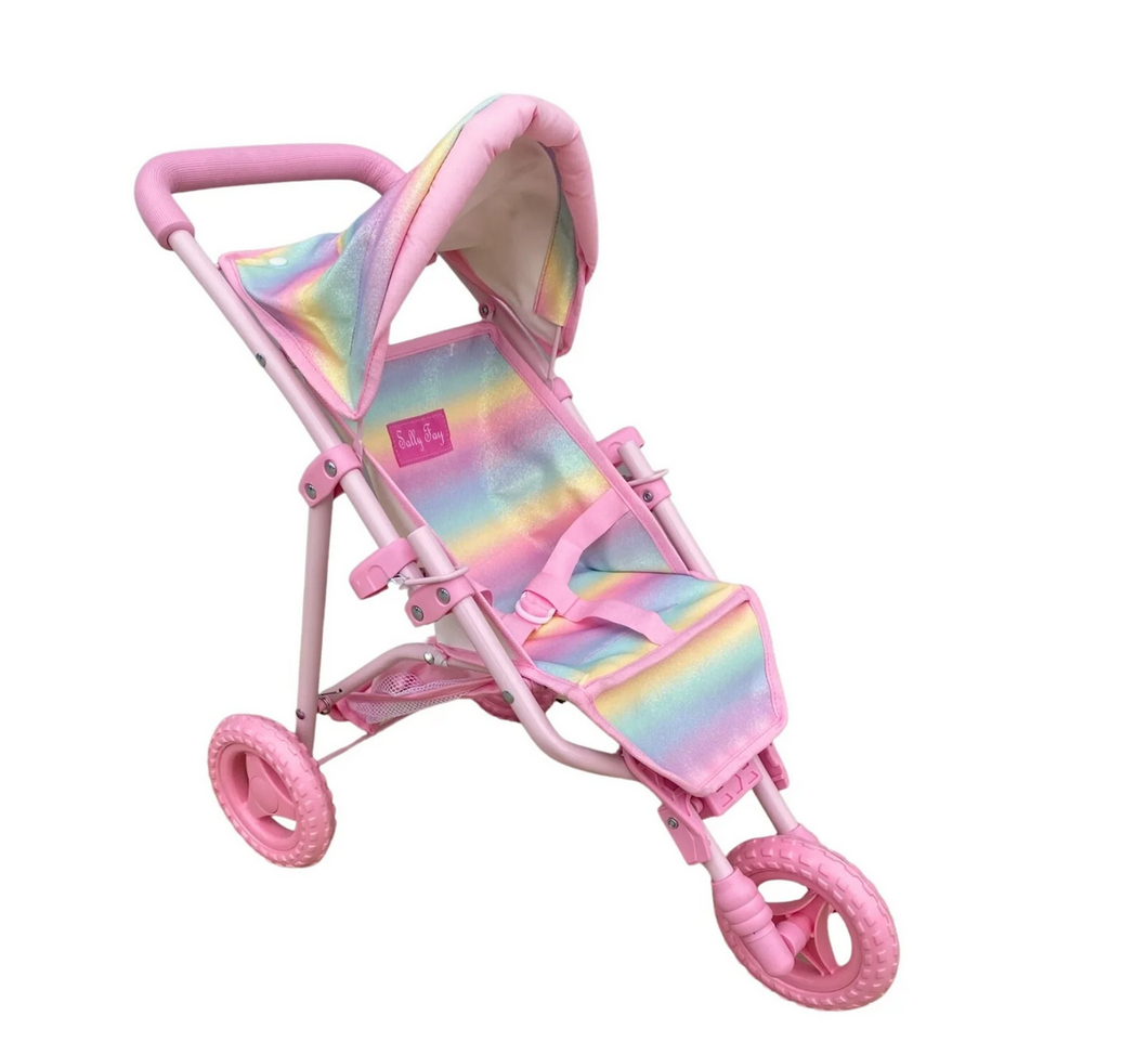 Sally Fay Dolls Rainbow Glitter Jogger Pram Kinderplay Playthings