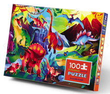 Load image into Gallery viewer, Crocodile Creek Holographic Puzzle 100pc Dinosaur World
