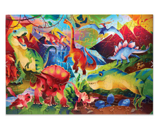 Load image into Gallery viewer, Crocodile Creek Holographic Puzzle 100pc Dinosaur World
