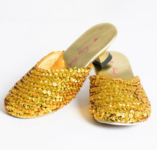 Load image into Gallery viewer, Fairy Girls Gold Princess Slippers - Small
