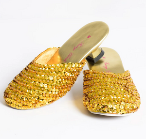 Fairy Girls Gold Princess Slippers - Medium