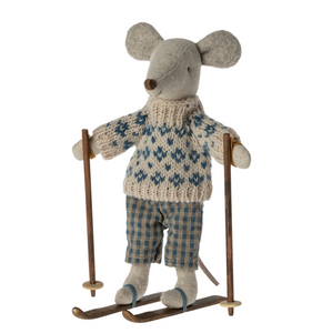 Maileg Dad Winter Mouse with Skis