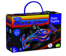 Load image into Gallery viewer, Peacable Kingdom Floor Puzzle Shiny Race Car

