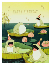 Load image into Gallery viewer, Singing Frogs Birthday Card
