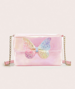 Pink Butterfly Crossbody Bag