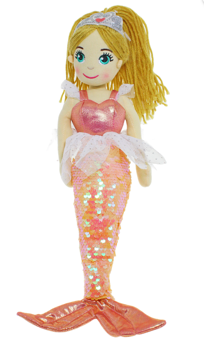 Cotton Candy Mermaid Alana Flip Sequined Peach