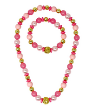 Load image into Gallery viewer, Pink Poppy Fairy Delight Necklace &amp; Bracelet Set
