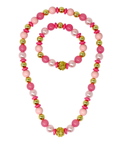 Pink Poppy Fairy Delight Necklace & Bracelet Set