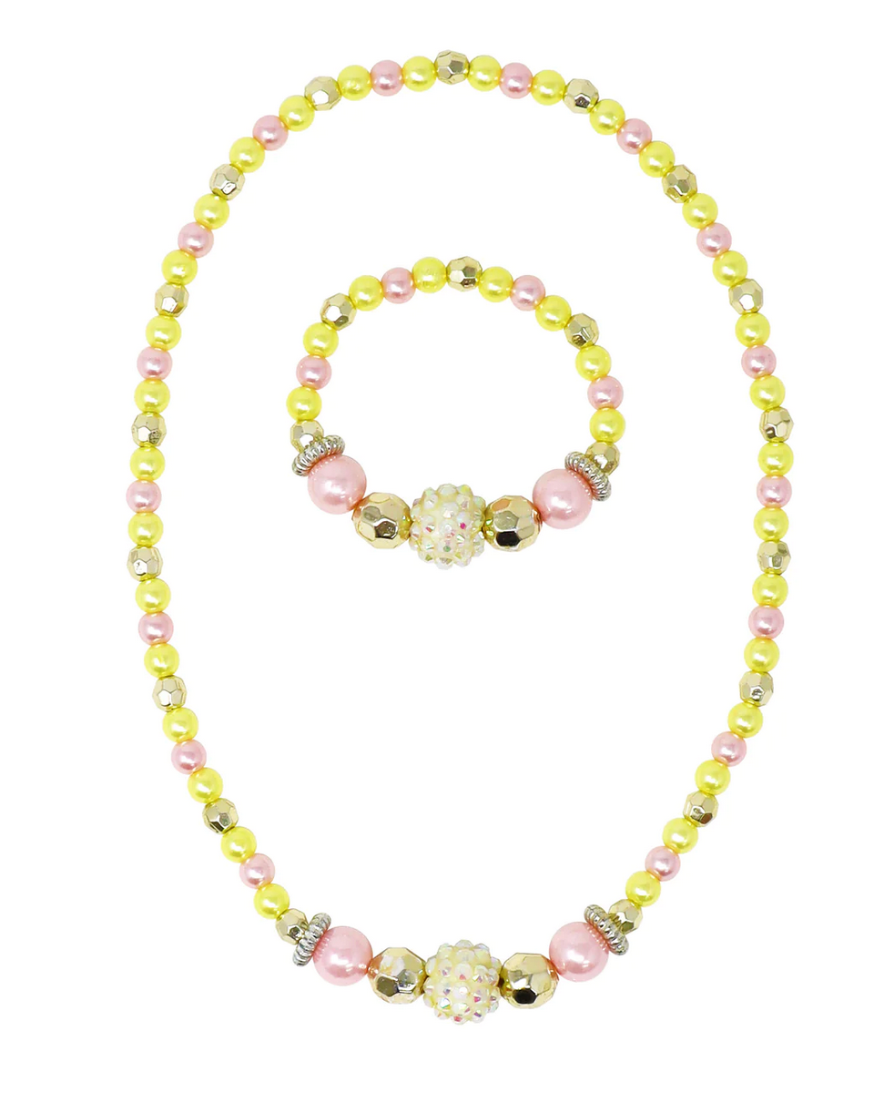 Pink Poppy Lemon Delight Necklace & Bracelet Set