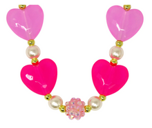 Load image into Gallery viewer, Pink Poppy Ballet Heart &amp; Pearl Necklace
