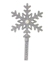 Load image into Gallery viewer, Pink Poppy Silver Wish Snowflake Wand
