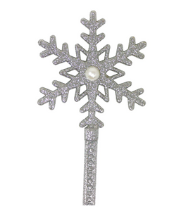 Pink Poppy Silver Wish Snowflake Wand