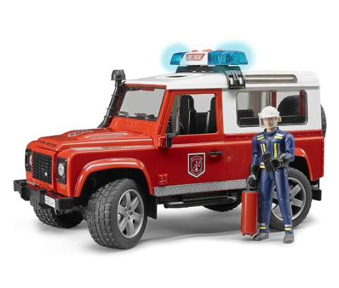 Bruder Emergency Land Rover Fire Department Defender Wagon With Light & Sound