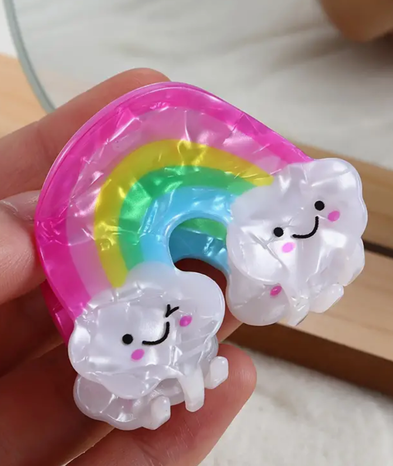 Smiley Rainbow Claw Clip