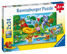 Load image into Gallery viewer, Ravensburger 2 X 24 Piece Bear Family Camping Trip
