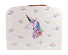 Load image into Gallery viewer, Rainbow Unicorn Tin Tea Set in Suitcase
