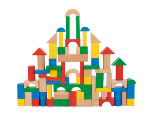 Tooky Toy 100-piece Coloured Blocks